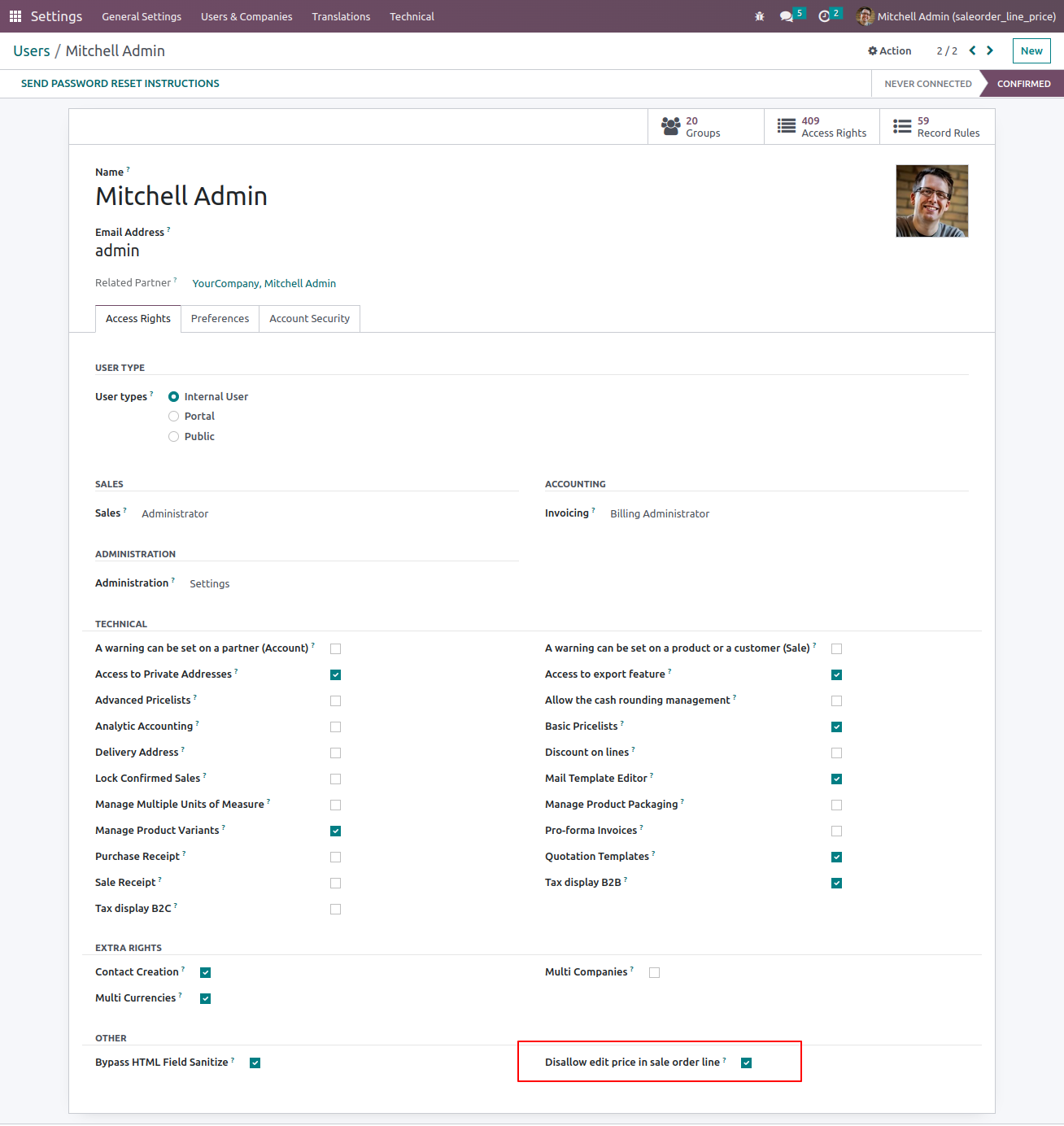 Disallow edit price in sale order line - Disallow edit price in sale order line