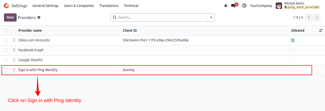 Sign in with Ping Identity