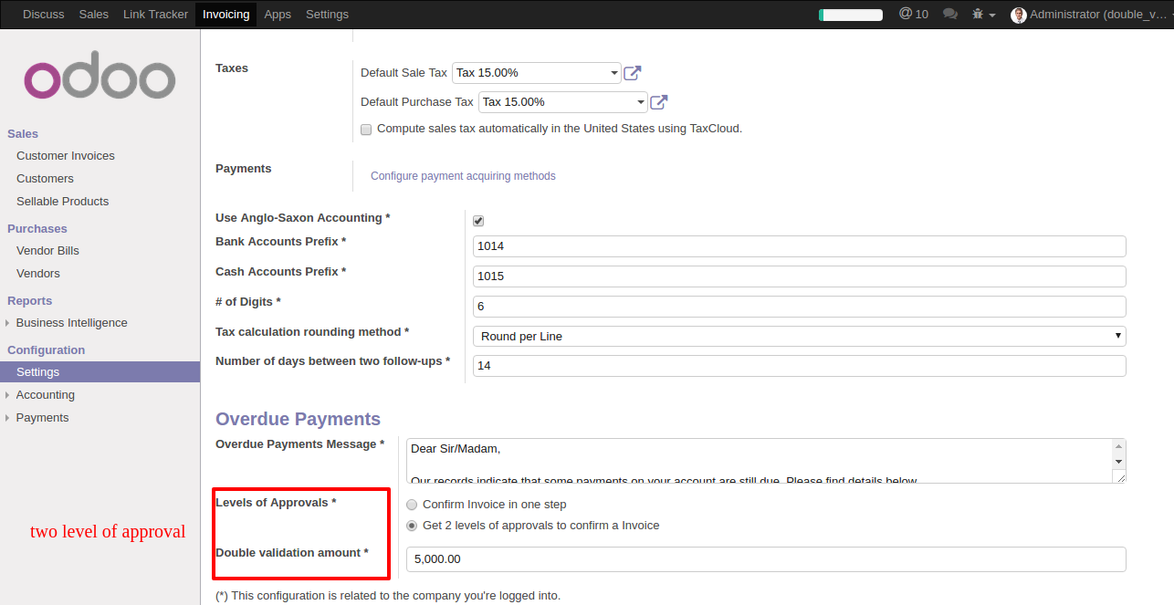 Invoice Double Validation - Invoice Double validation is used to have 2 level of approval in validating the invoice