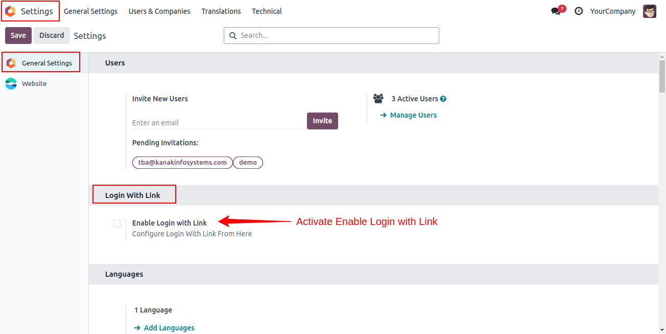 login with link
