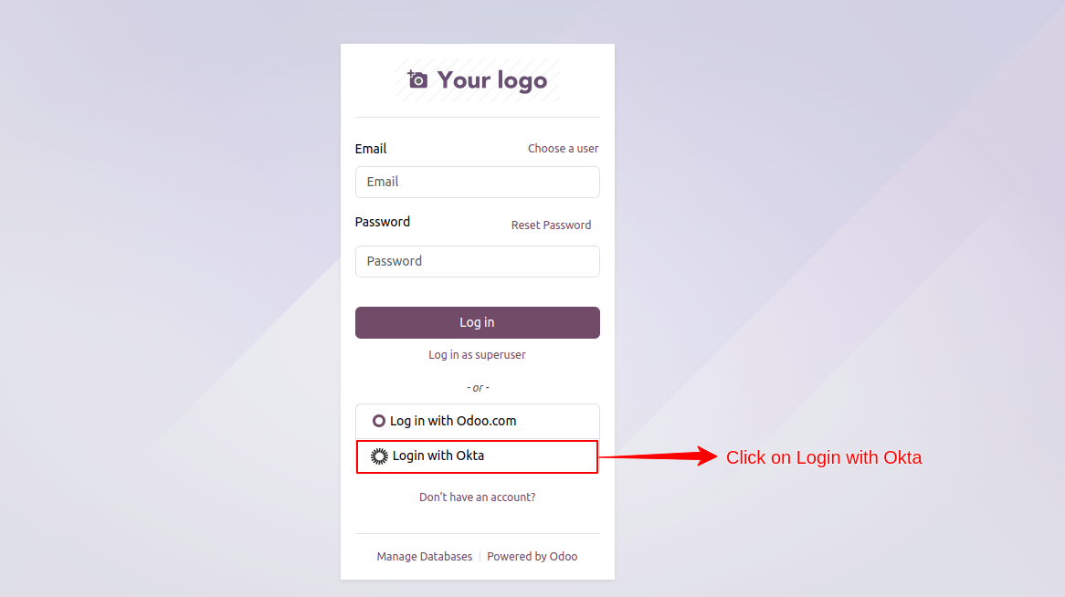 Sign in with Okta