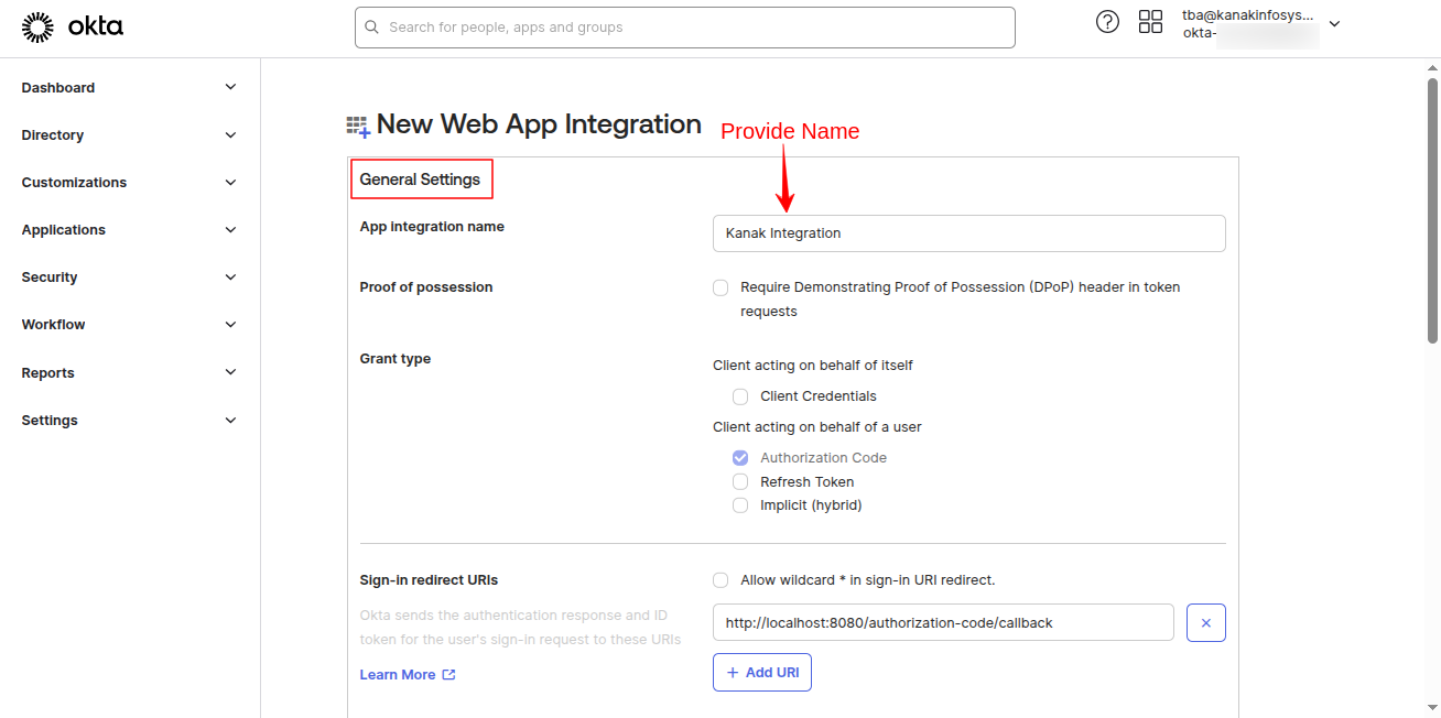 Sign in with Okta