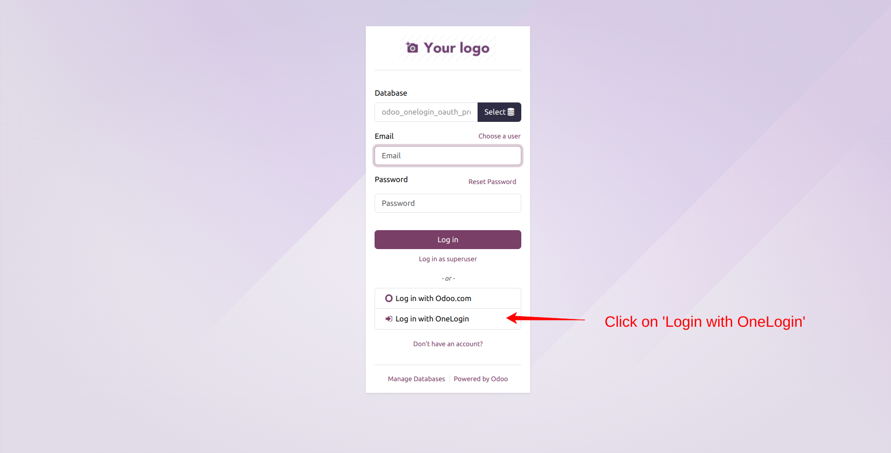 Sign in with Onelogin