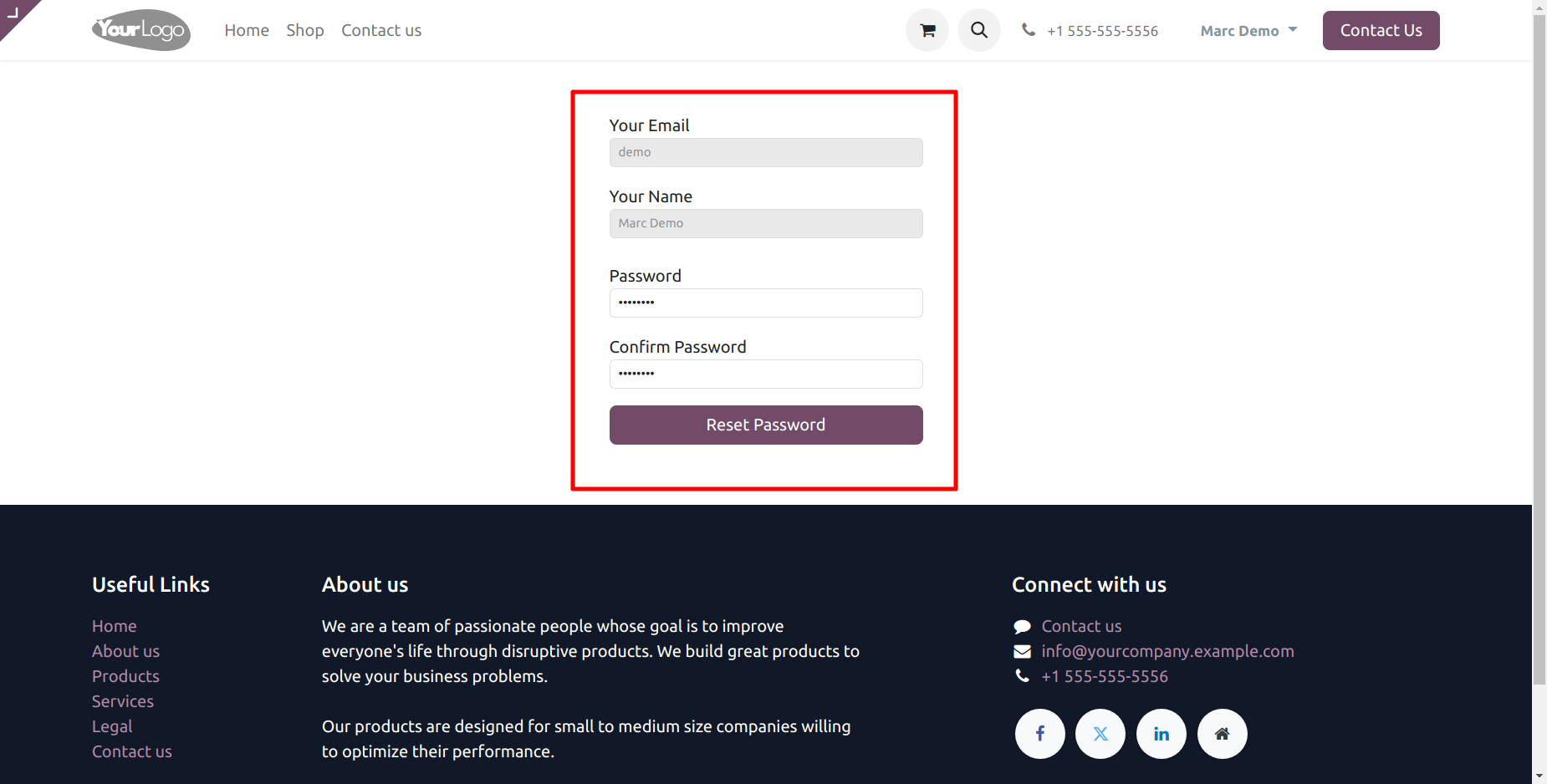 Forced Reset Password