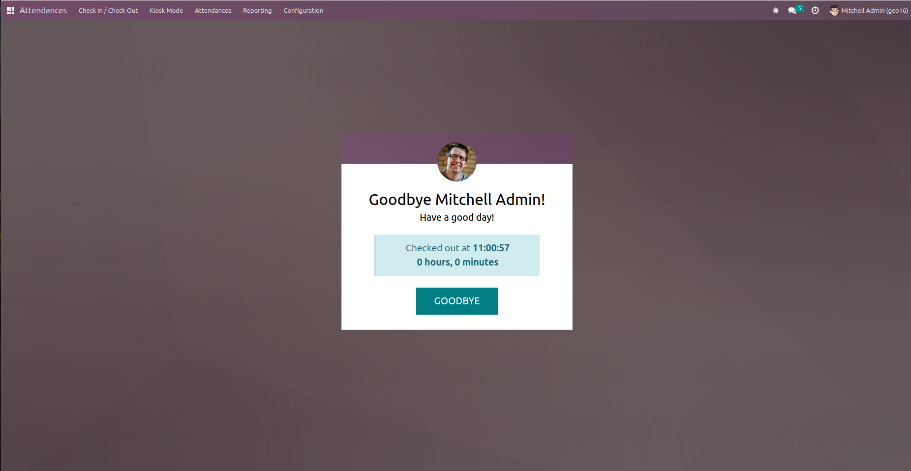 Geo Location Attendance - This module will only allows employee to check in/out within Active Work Location Range.| Geo Attendance | Remote Attendance | Human Resources | Employees | Geo Location | Active Work Location | Attendance Range | Active Location | CheckIn | CheckOut 