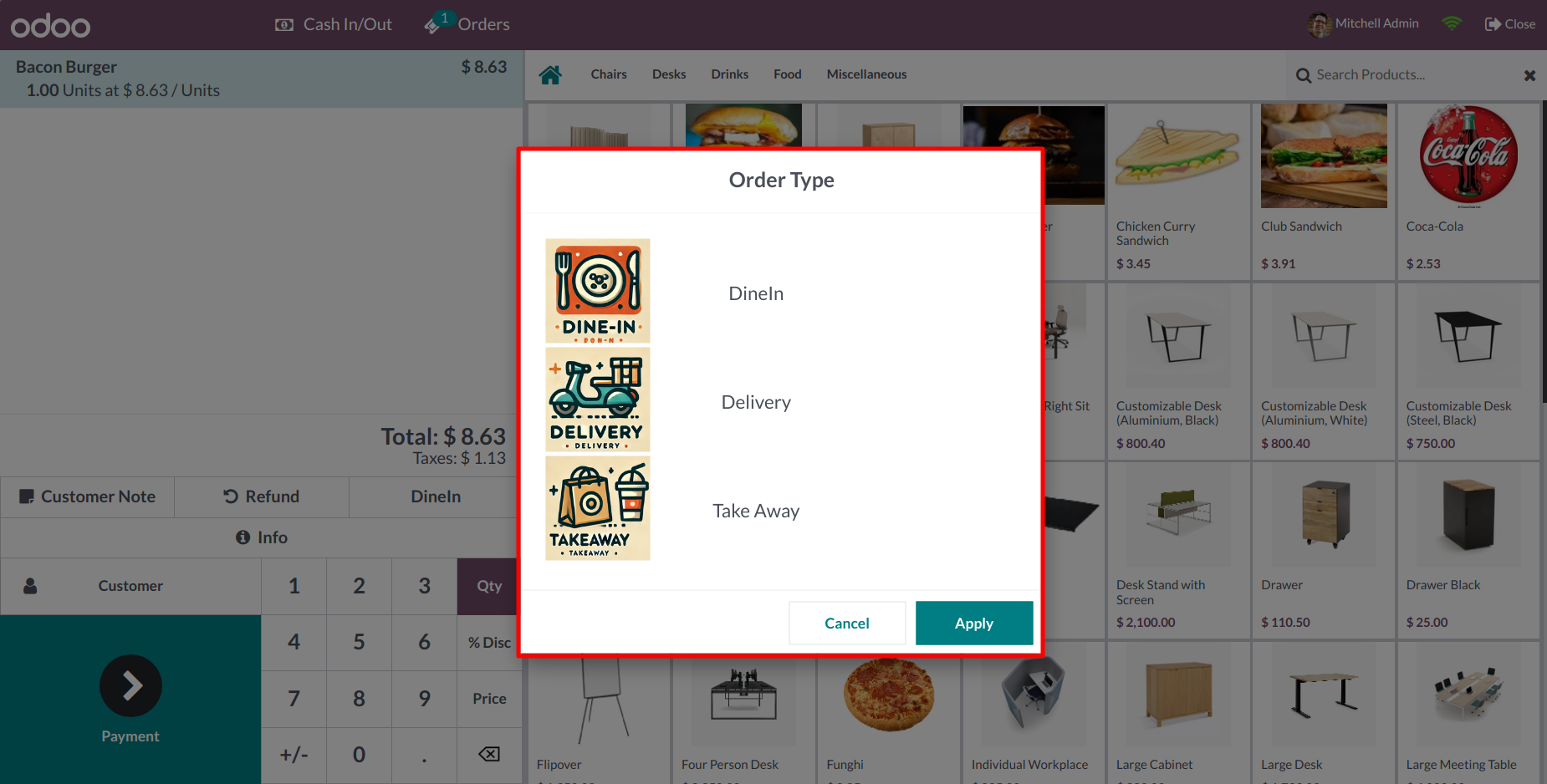 Point Of Sale Order Types