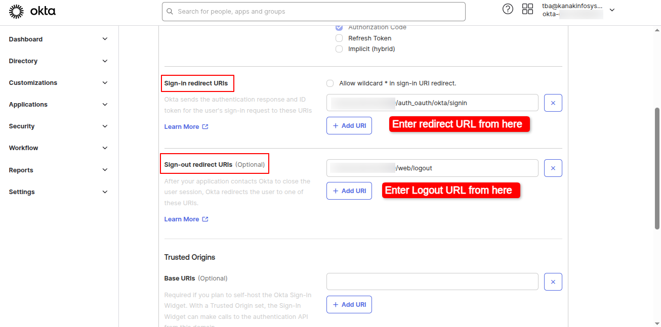 Sign in with Okta