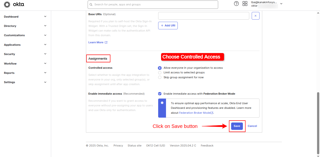 Sign in with Okta
