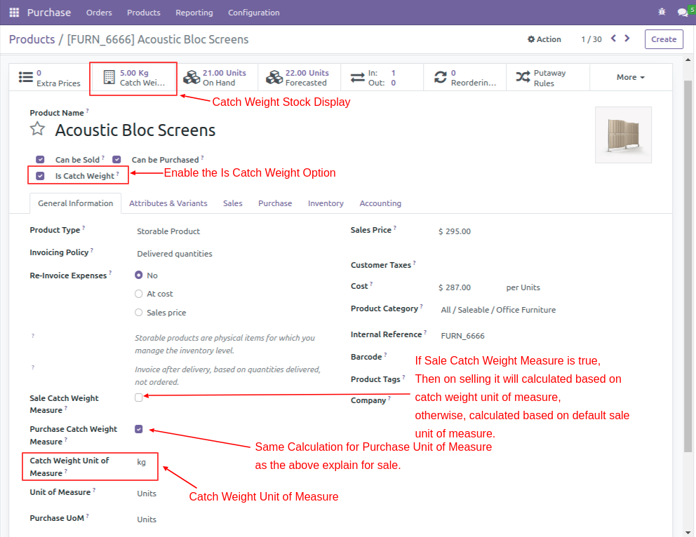 Product Catch Weight (Inventory)