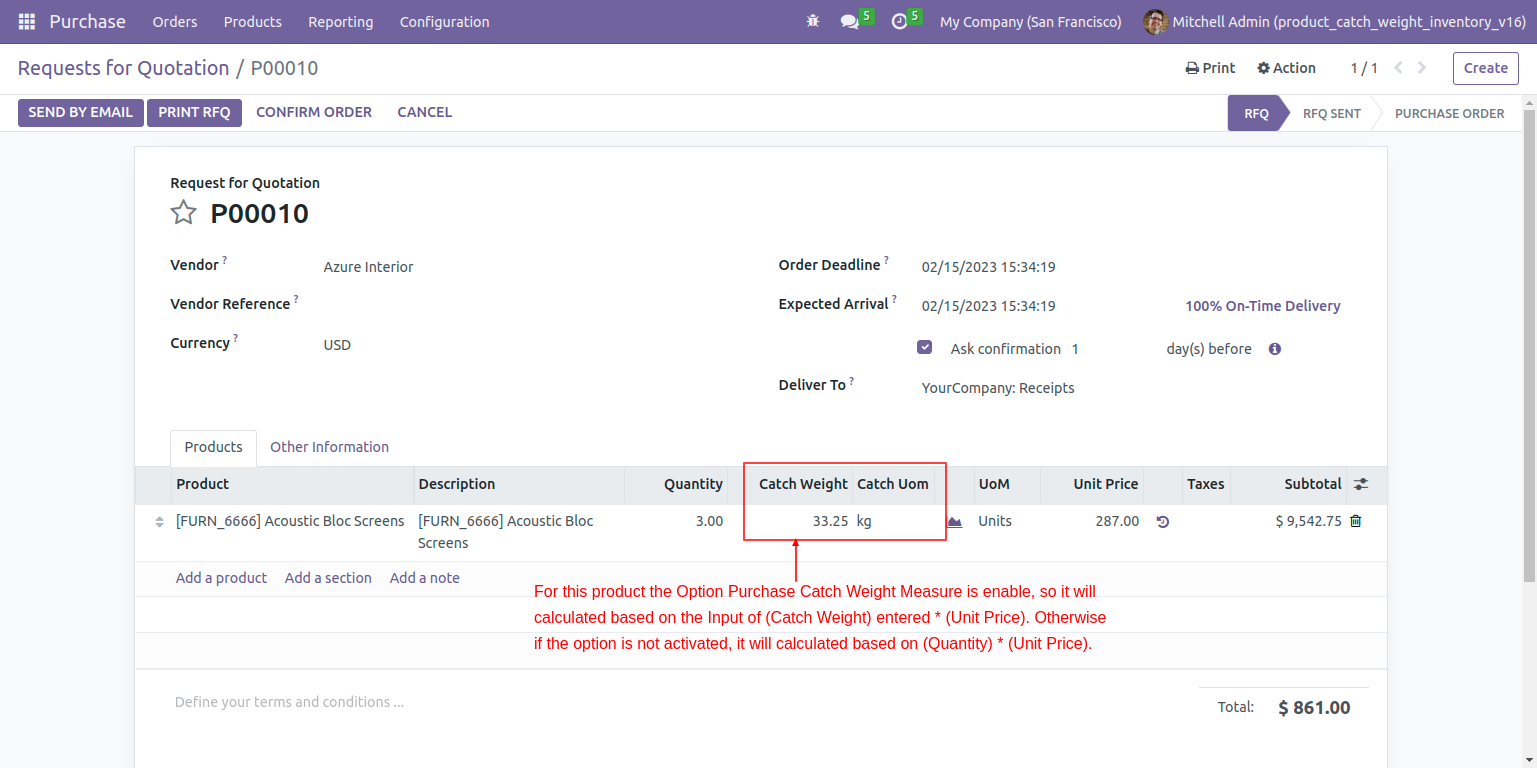 Product Catch Weight (Inventory)