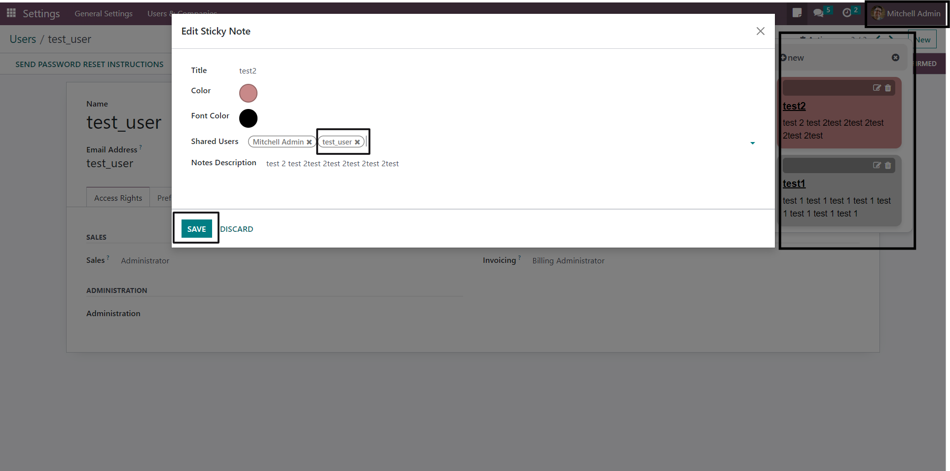 Sticky Notes - 
        The Sticky Notes Odoo Module lets users create, edit, delete, and share sticky notes seamlessly. Enhance your workflow with this user-friendly app.
    