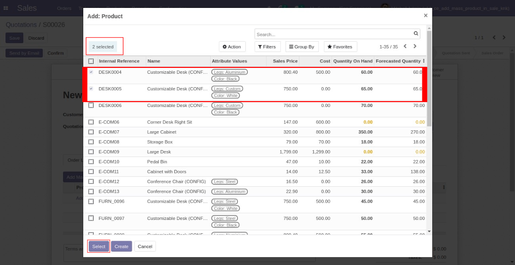 Add/import Mass/multiple product in order line