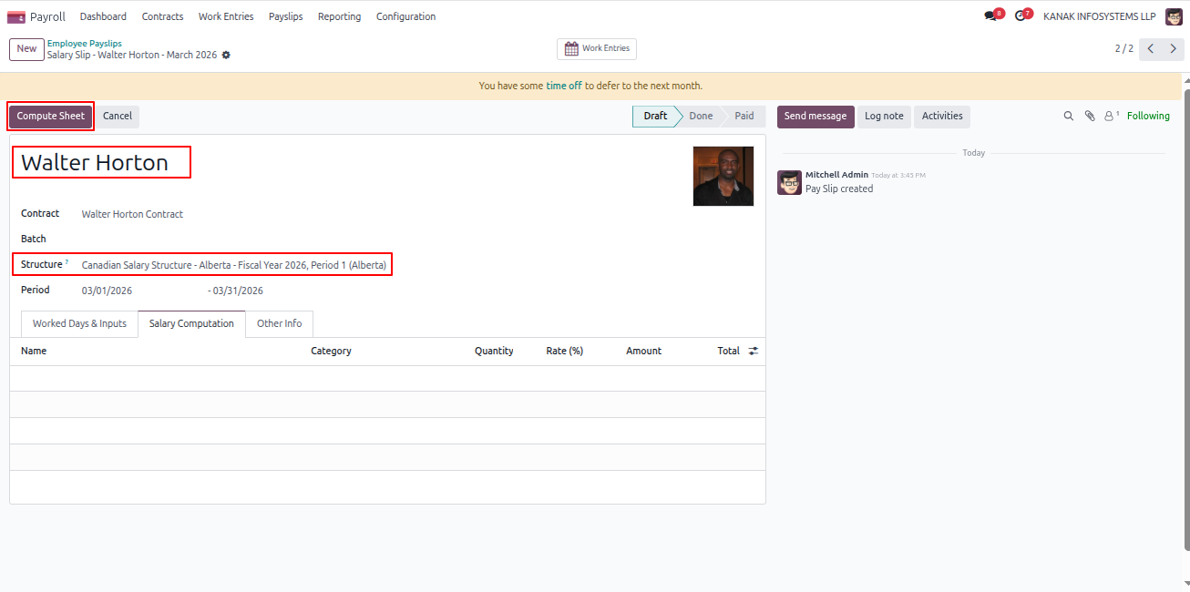 Create Payslip
