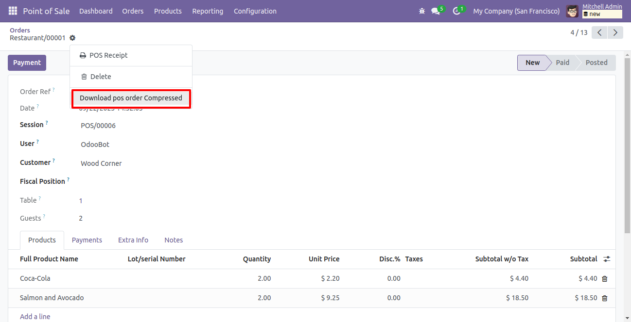 Compressed Pos Orders Reports