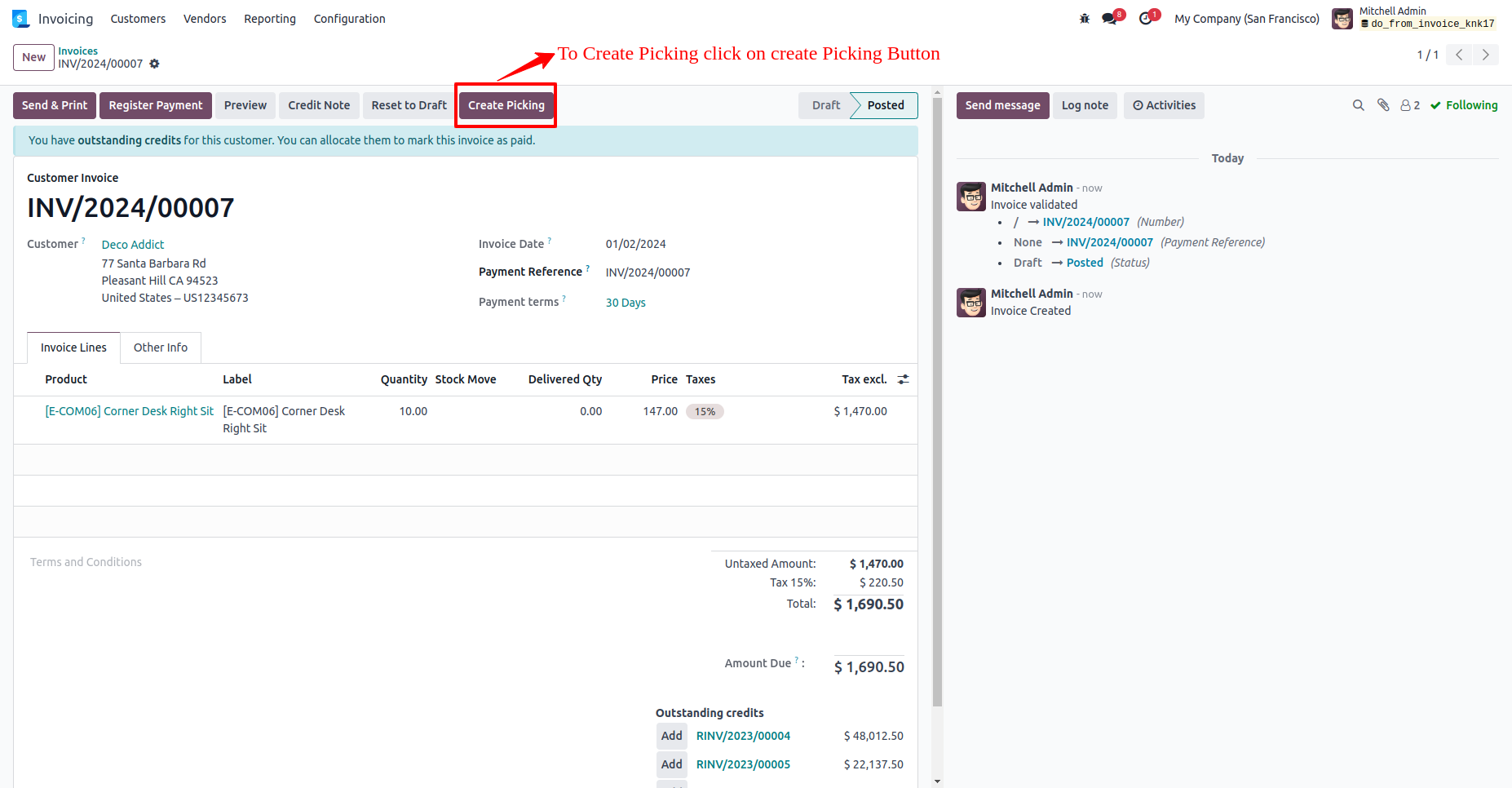 Create Delivery Order From  Customer Invoice