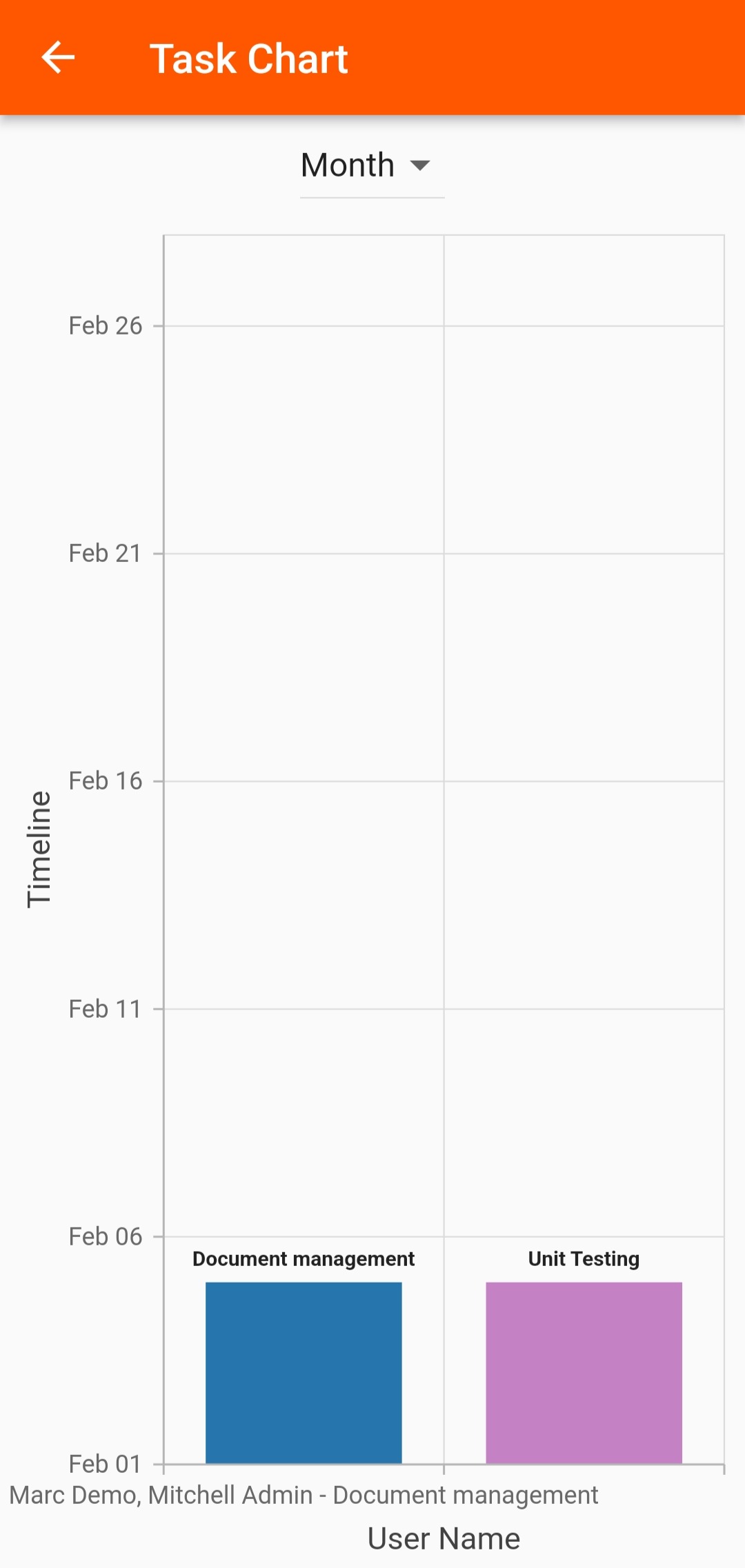 Gantt chart showing task timelines and dependencies