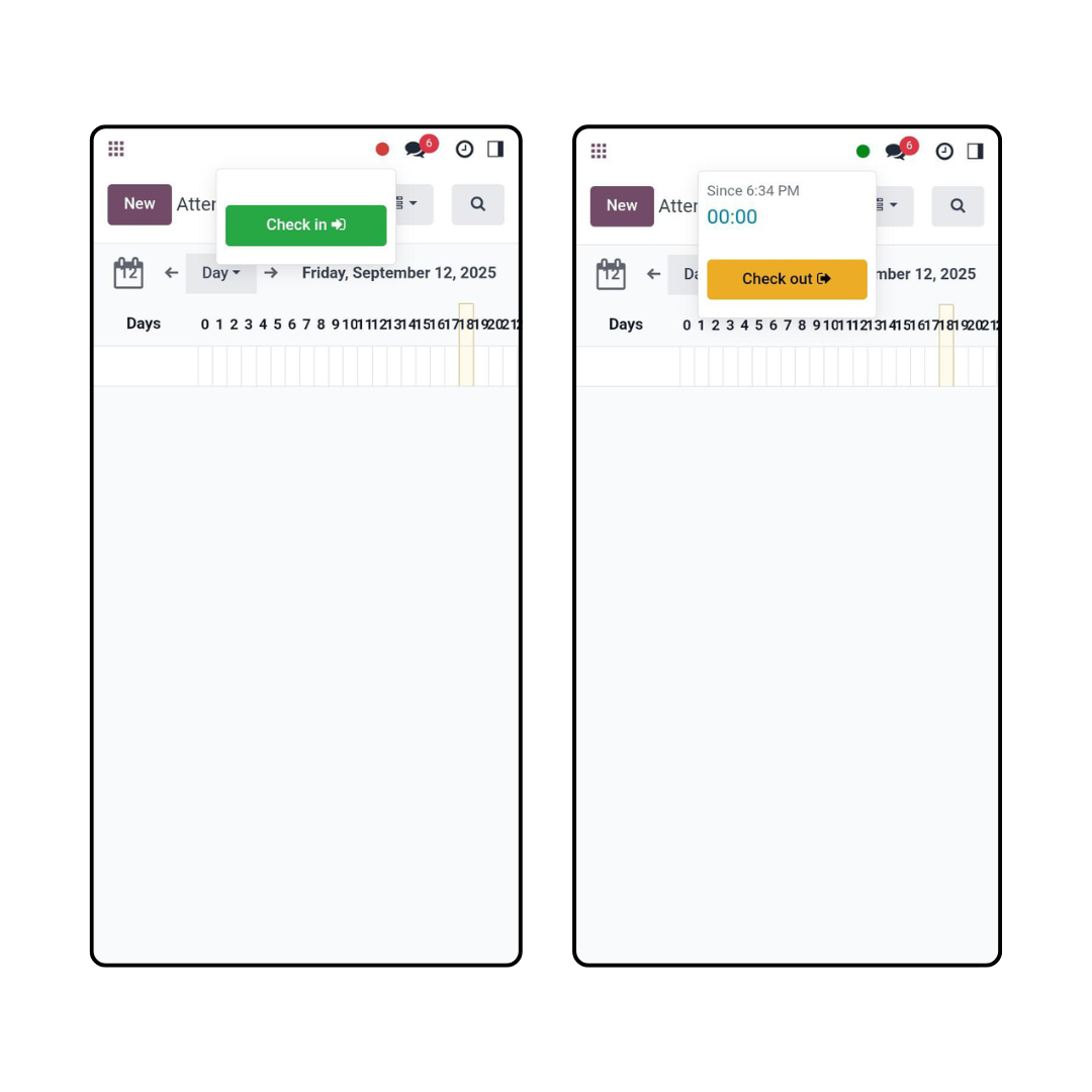 Geo Location Attendance - This module will only allows employee to check in/out within Active Work Location Range.| Geo Attendance | Remote Attendance | Human Resources | Employees | Geo Location | Active Work Location | Attendance Range | Active Location | CheckIn | CheckOut 