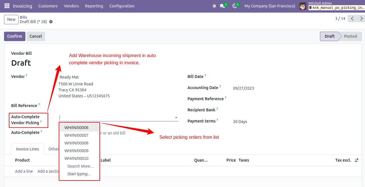 Invoice From Purchase Picking