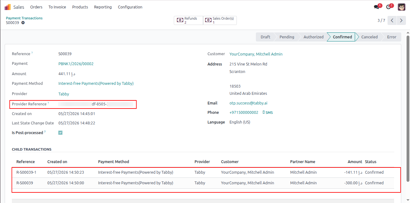 Payment Transaction Details