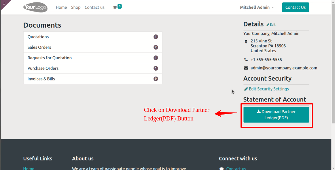 Portal Customer Statement Report