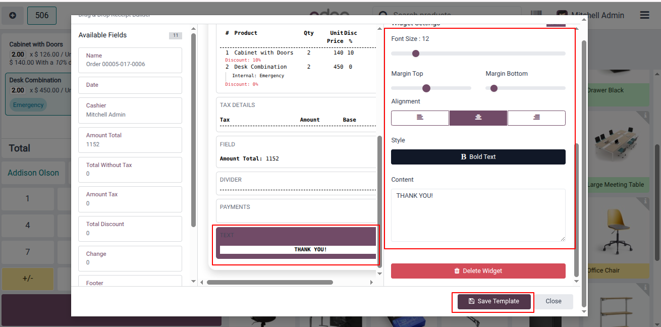 Save Receipt Template