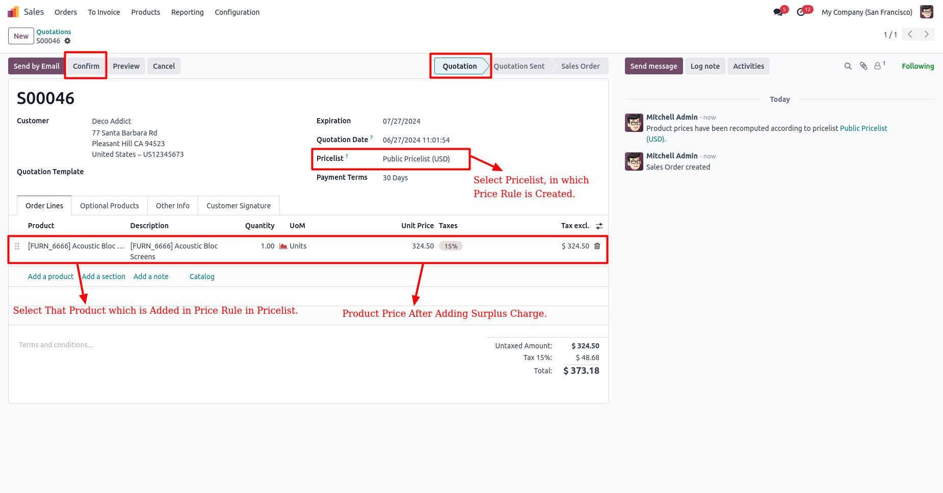 Product Surcharge