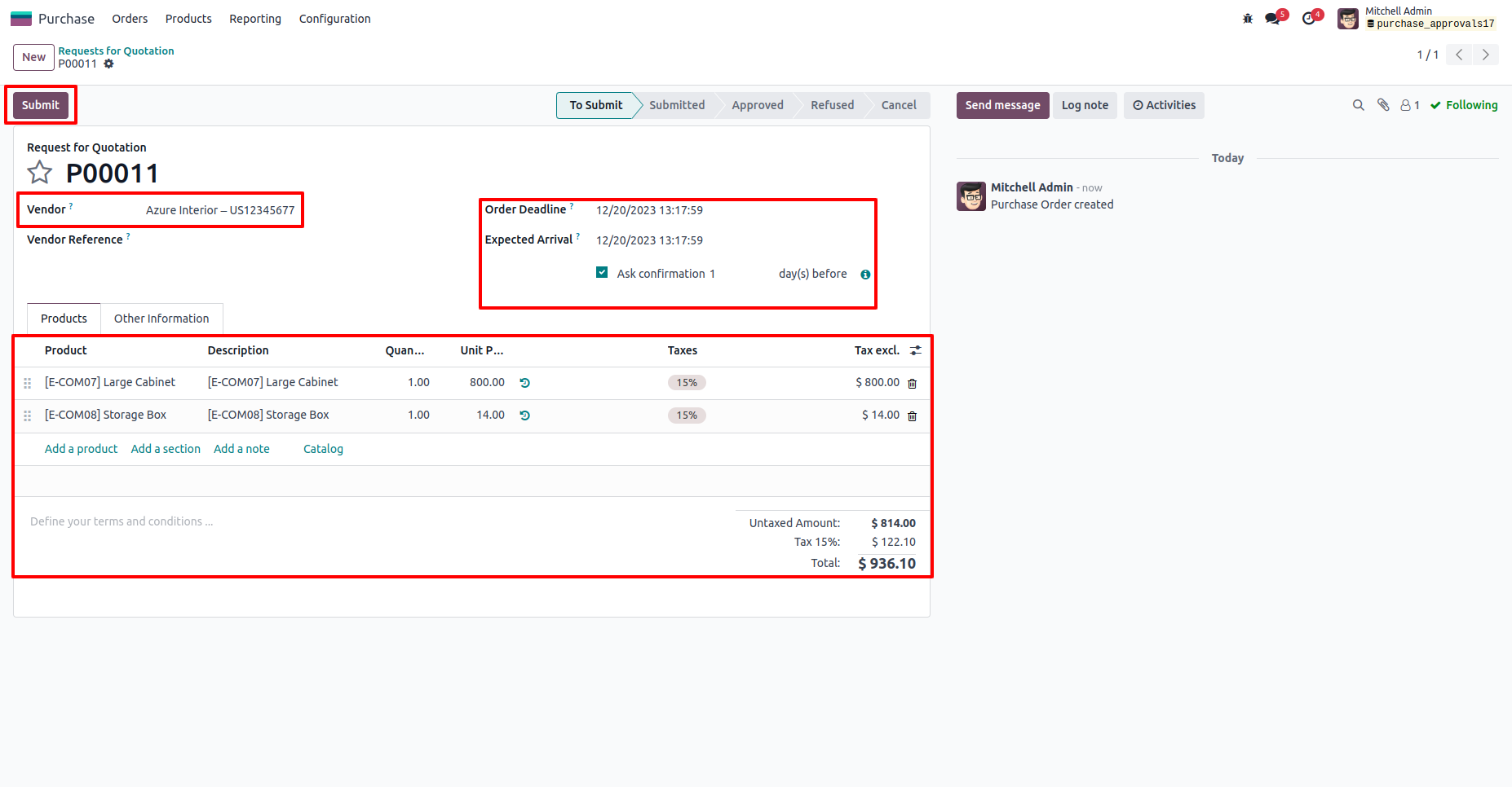 Purchase Order-Approvals