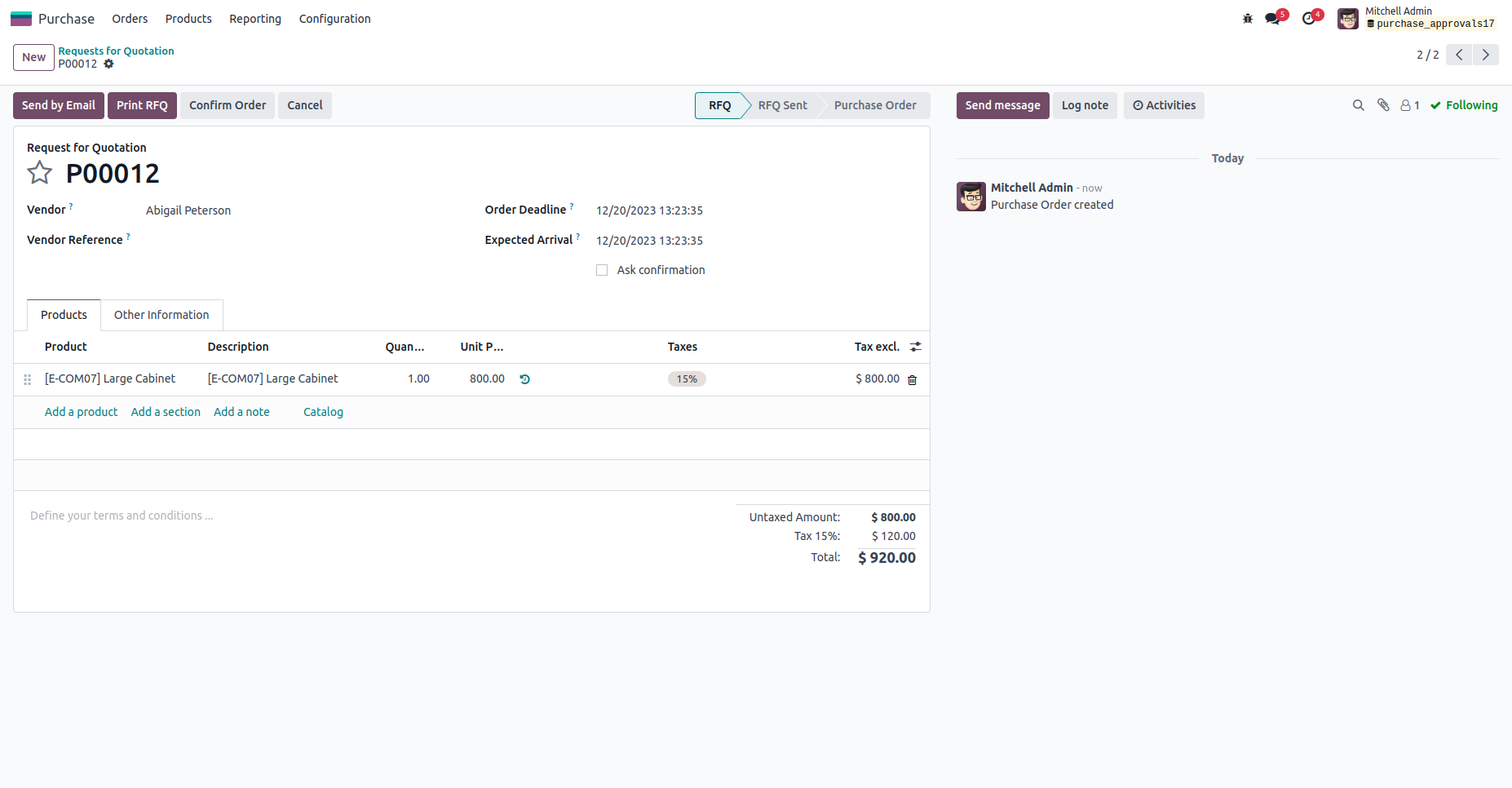 Purchase Order-Approvals