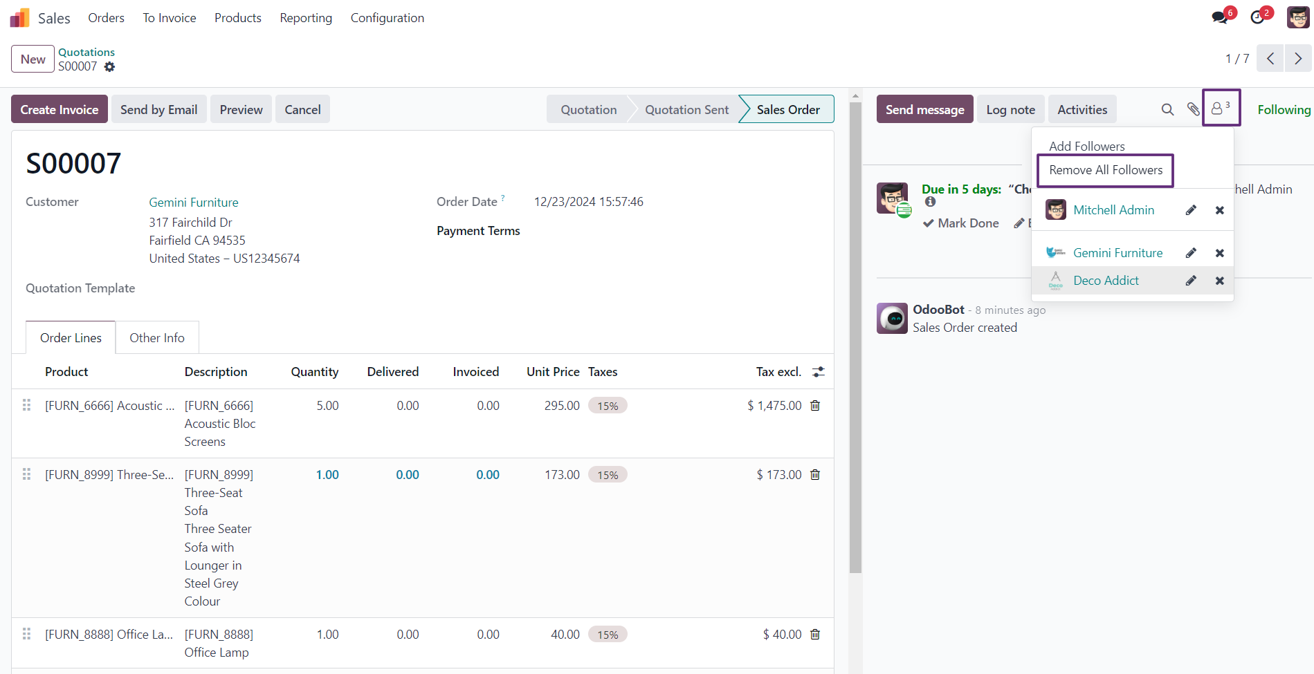 Remove All Followers - The Remove All Followers Odoo module lets you easily remove all followers from the chatter with a single click.