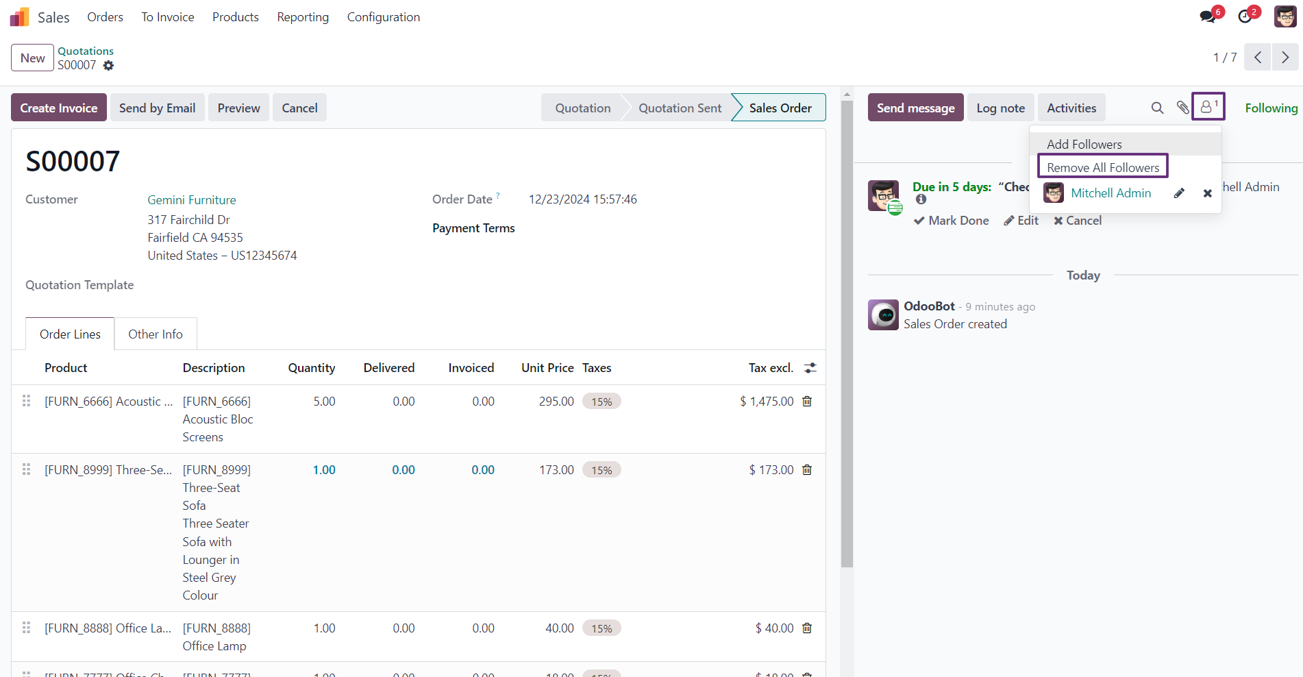 Remove All Followers - The Remove All Followers Odoo module lets you easily remove all followers from the chatter with a single click.