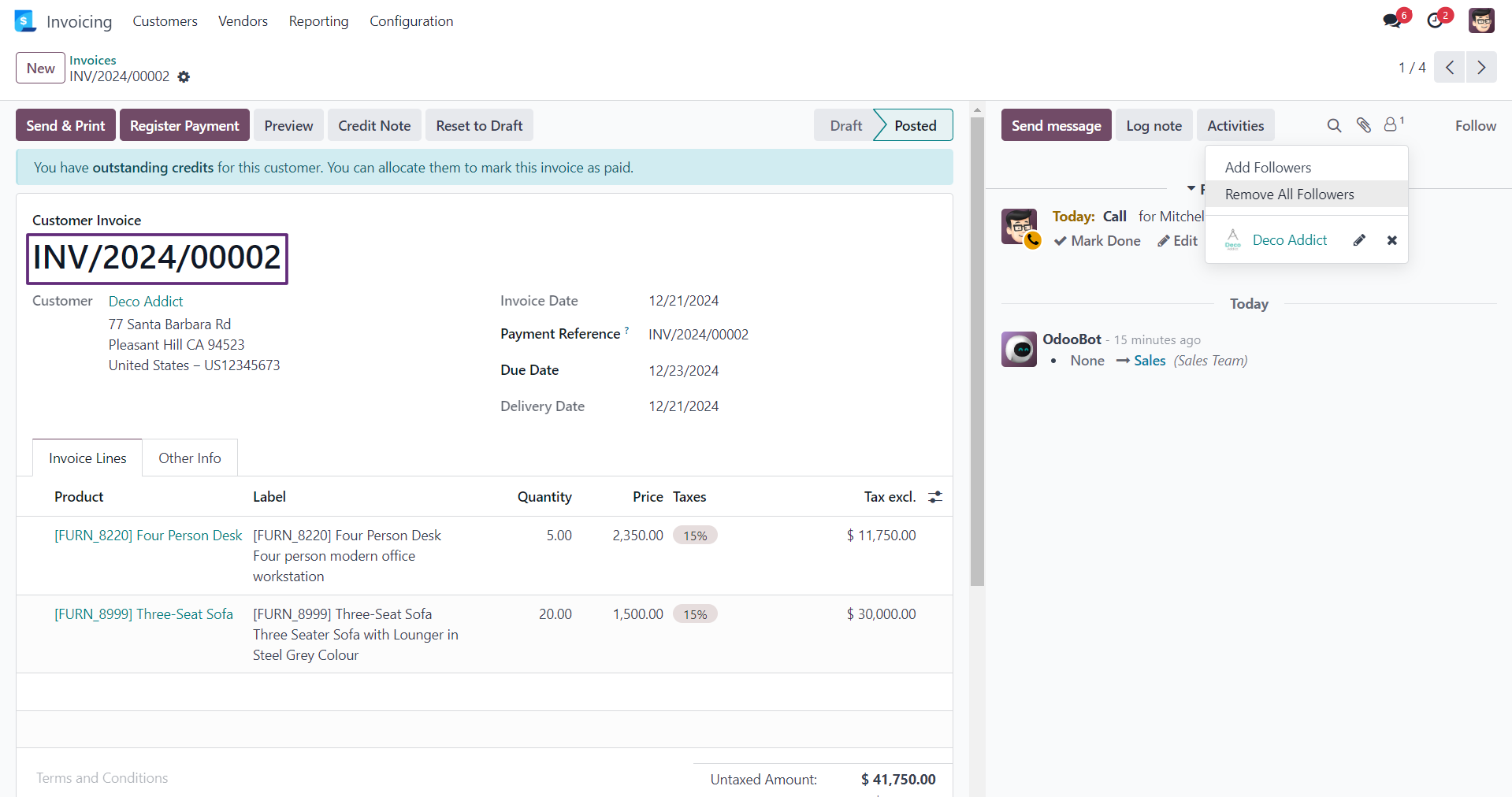Remove All Followers - The Remove All Followers Odoo module lets you easily remove all followers from the chatter with a single click.
