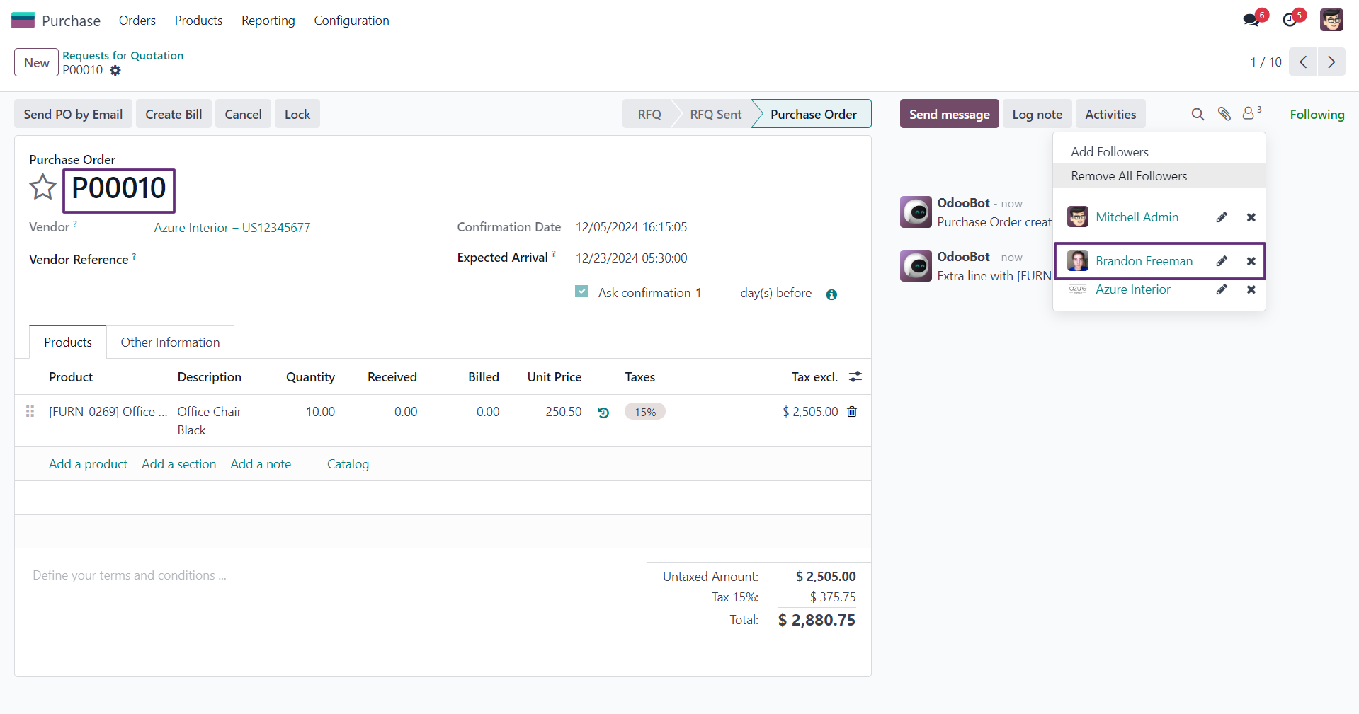 Remove All Followers - The Remove All Followers Odoo module lets you easily remove all followers from the chatter with a single click.