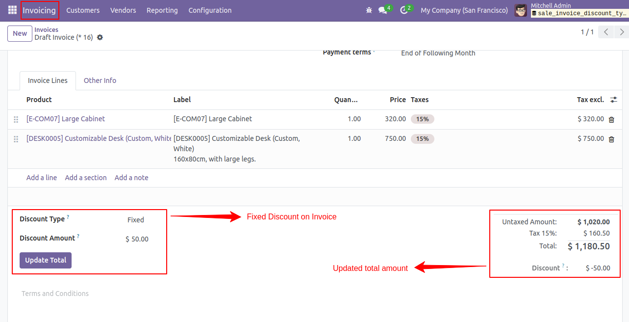 Global Discount On Sale Orders & Invoices