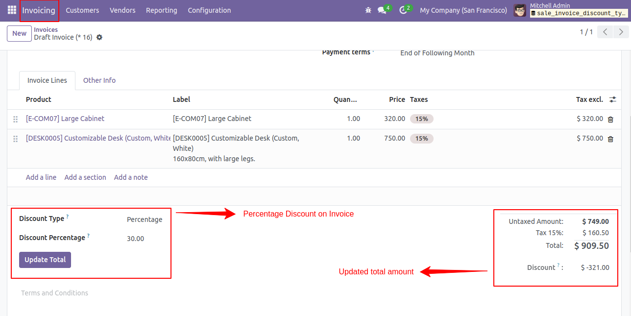 Global Discount On Sale Orders & Invoices