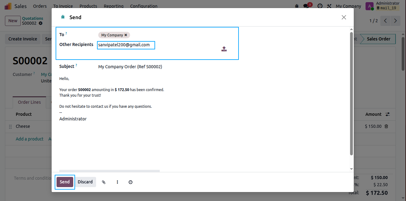 Send Email Without Partner