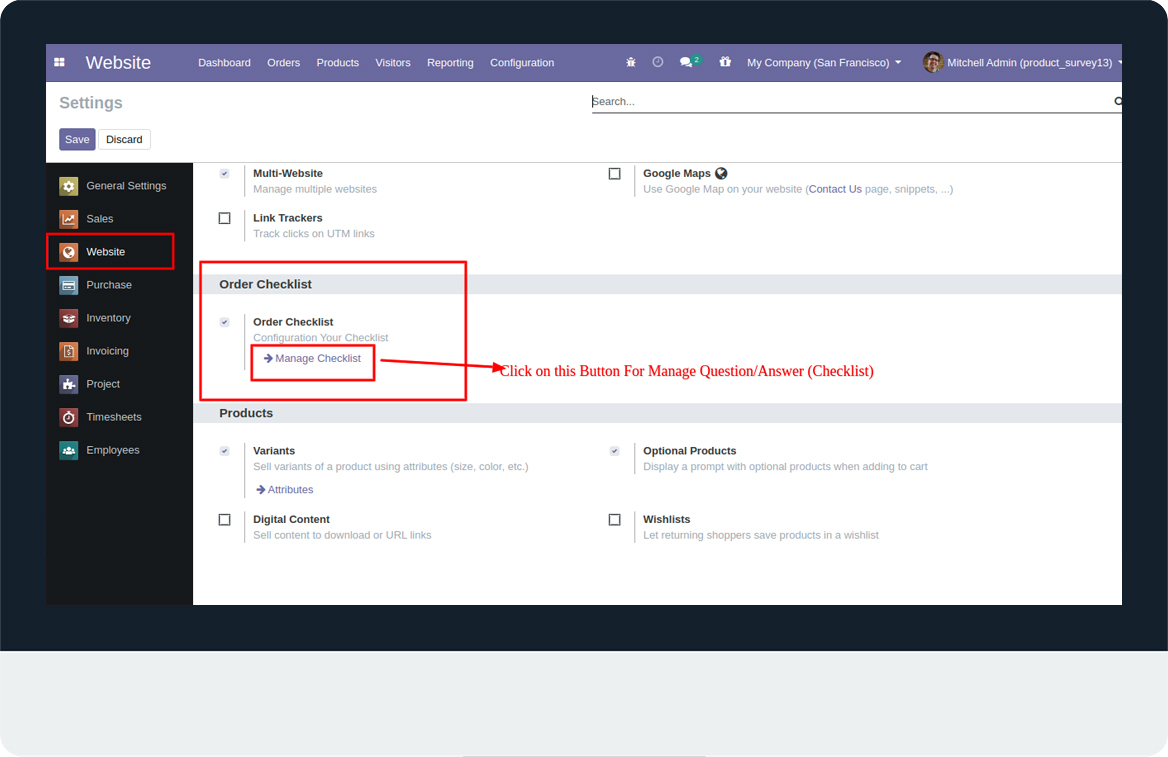 Website Order Checklist (Question/Answer) - 