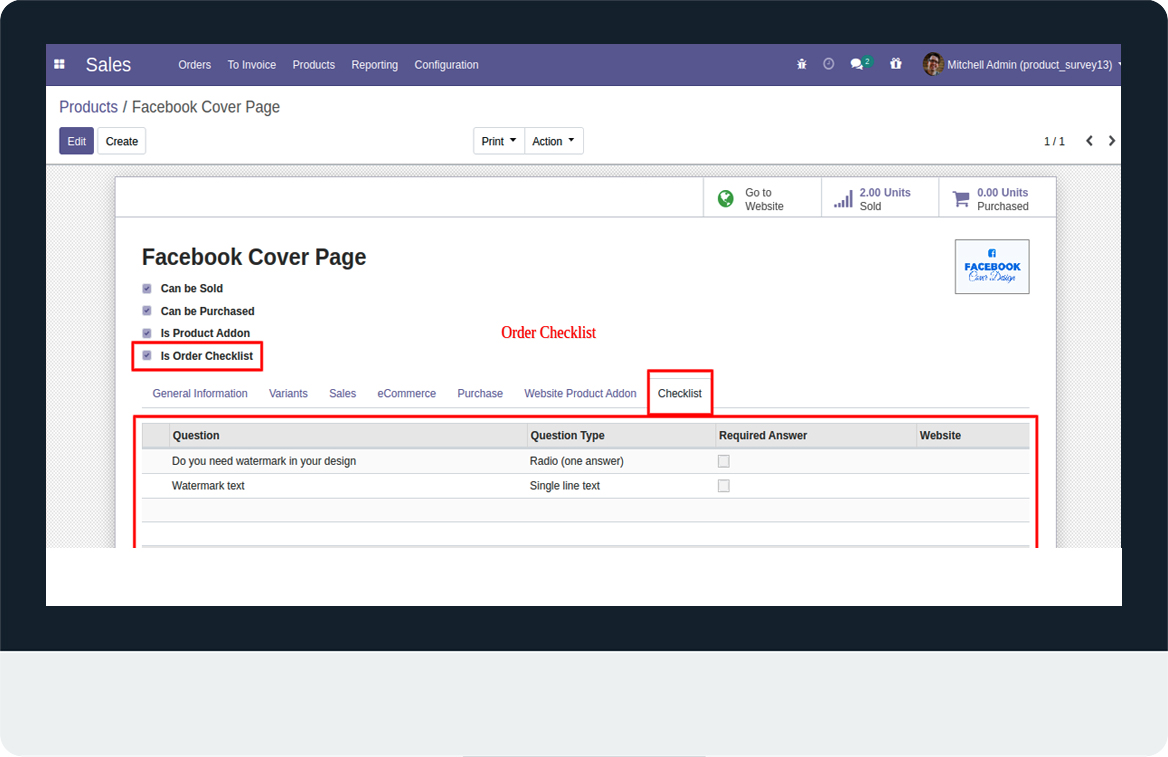 Website Order Checklist (Question/Answer) - 