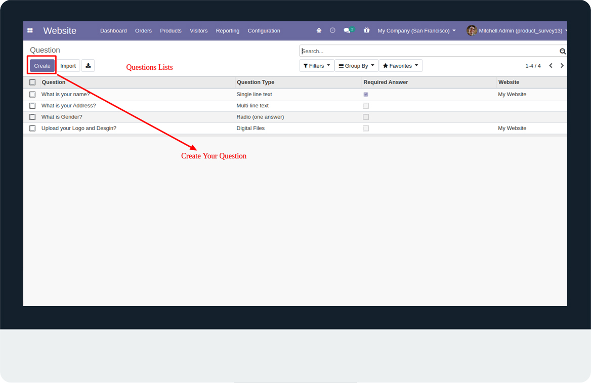 Website Order Checklist (Question/Answer) - 