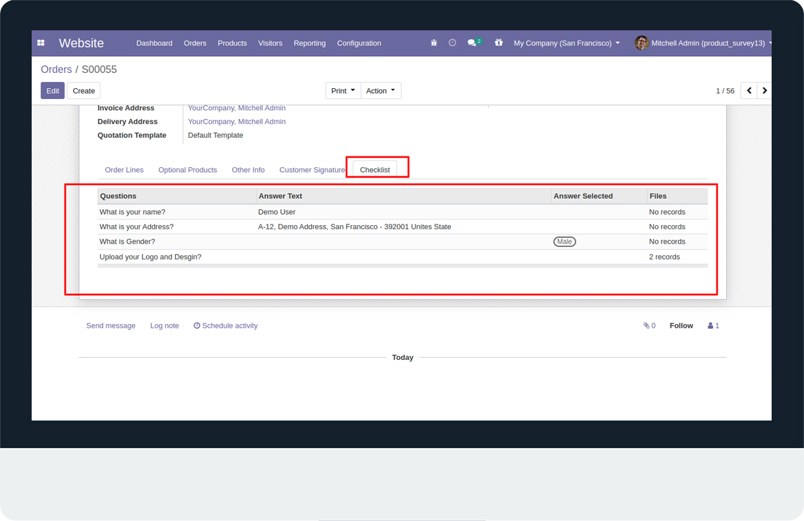 Website Order Checklist (Question/Answer) - 