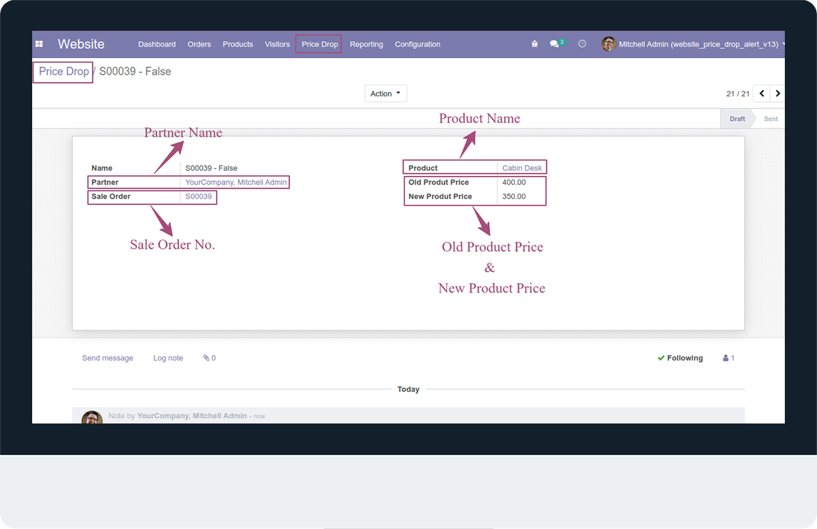 Website Product Price Drop Alert