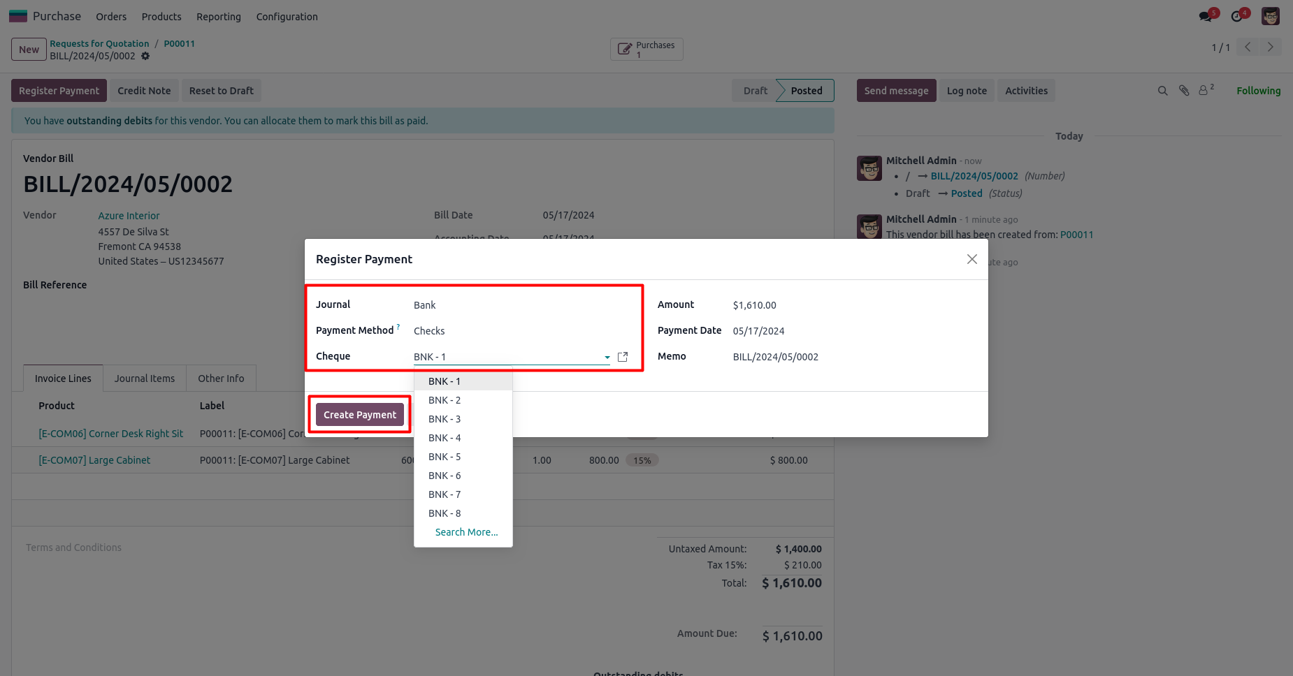 Account Cheque Management