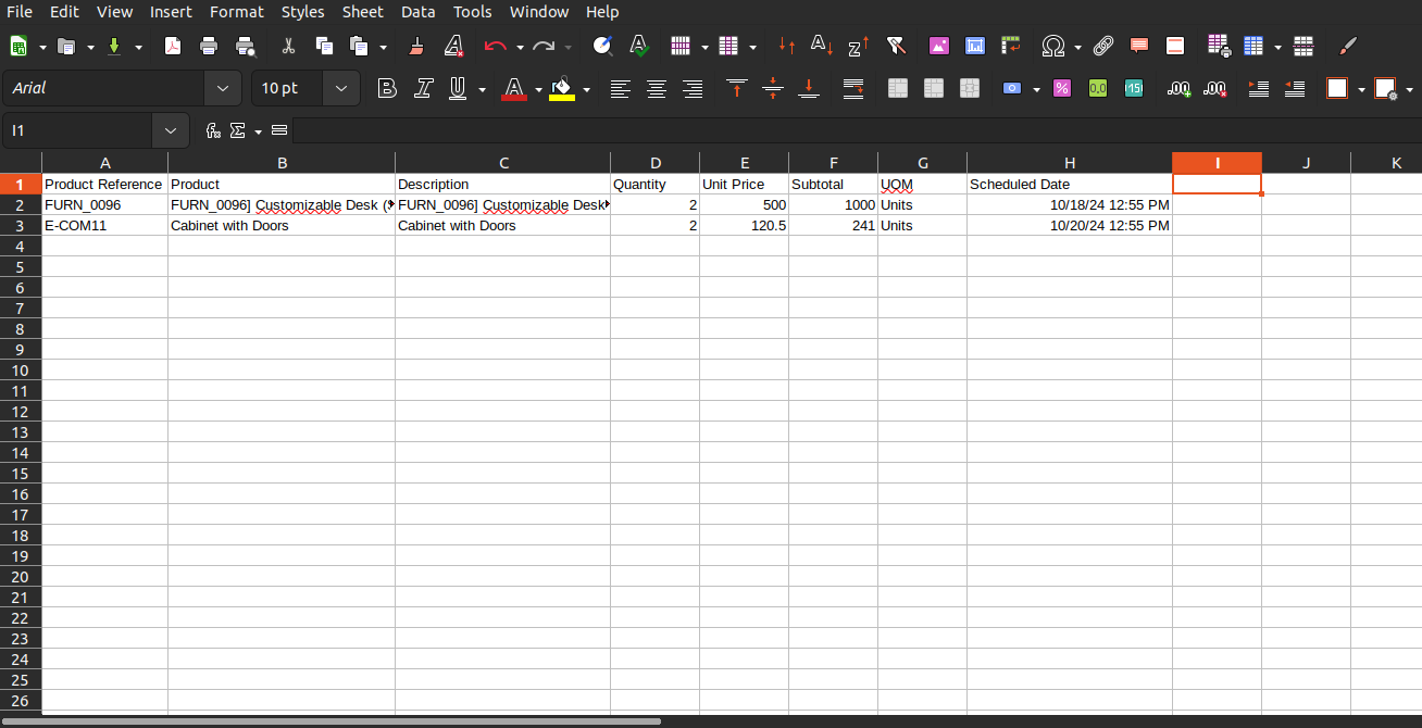 Add/import Mass/multiple product in account move line