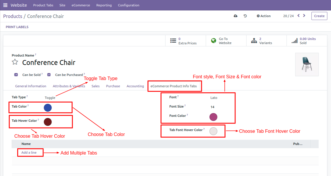 Website Advance Product Tabs