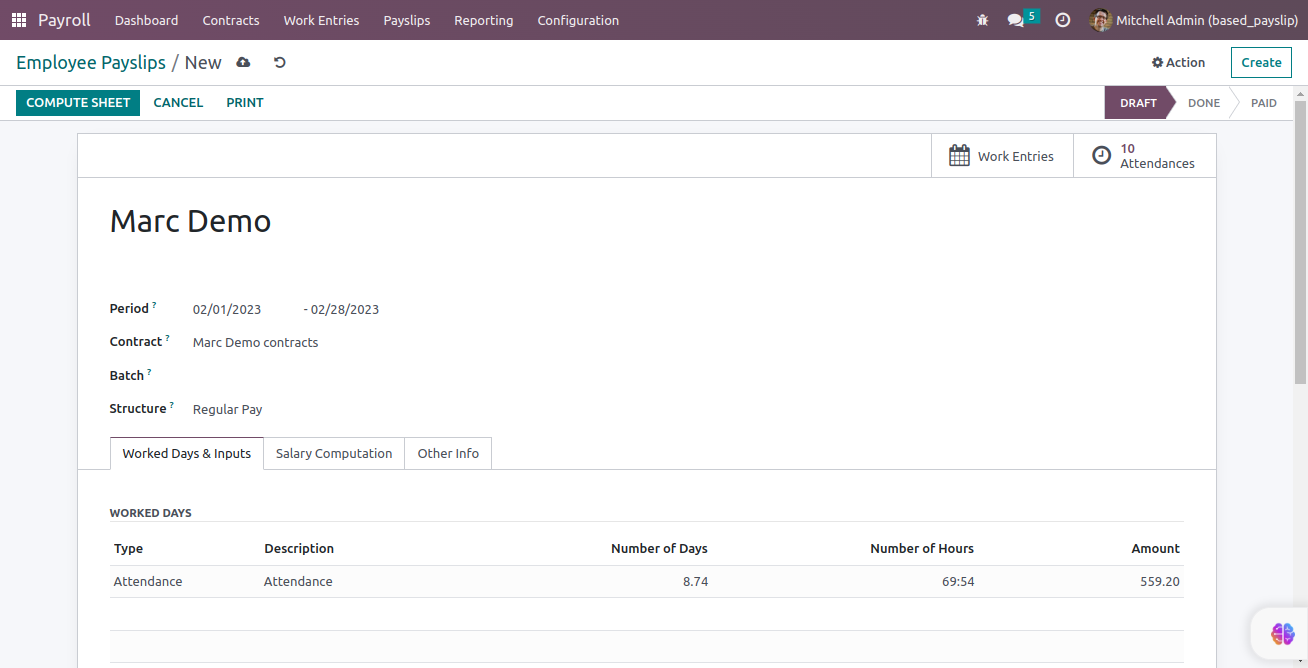 Attendance based Payslip - Generate Attendance based Hourly employee payslip.| Payslip| Hourly employee payslip|Attendance based Hourly employee payslip|
