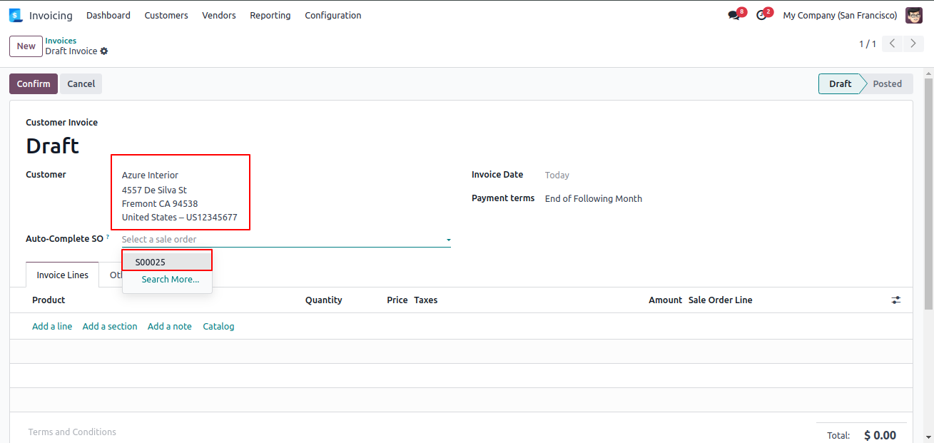 Auto Complete Sale Order in Invoice