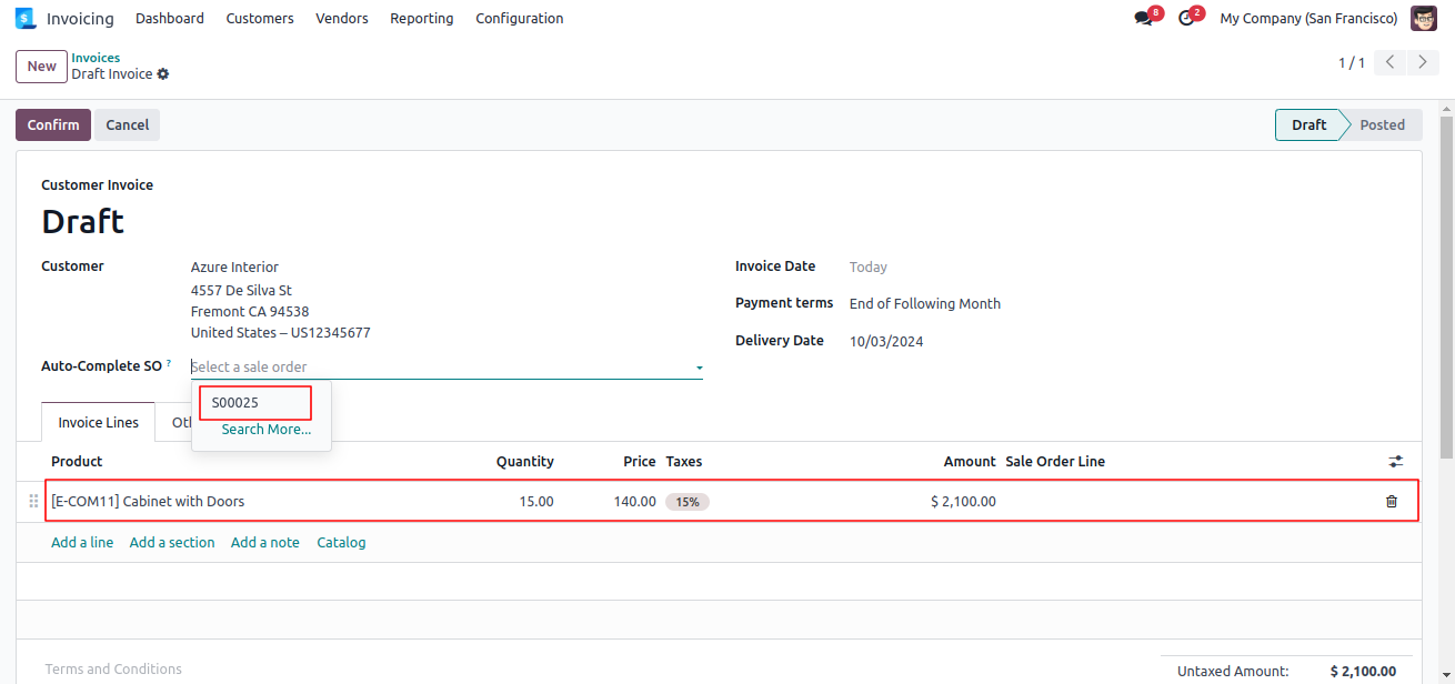 Auto Complete Sale Order in Invoice