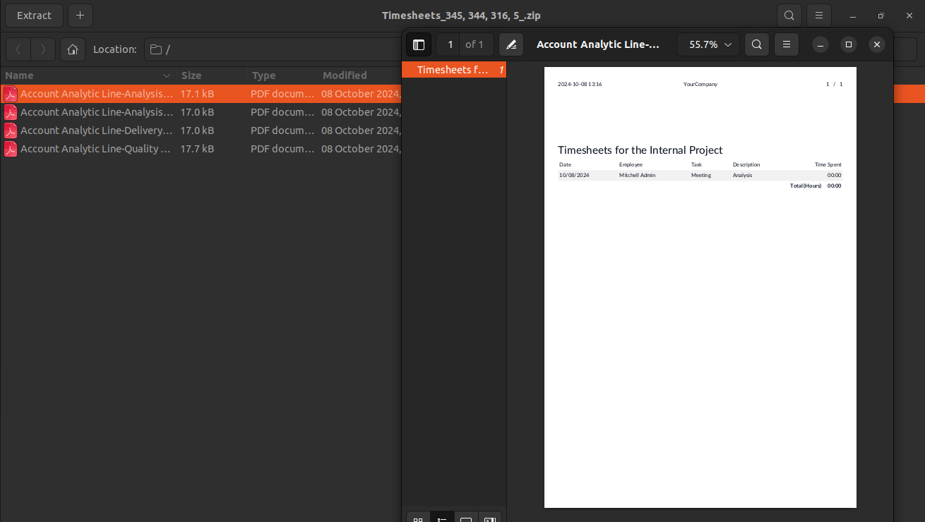 Compressed Timesheet Reports