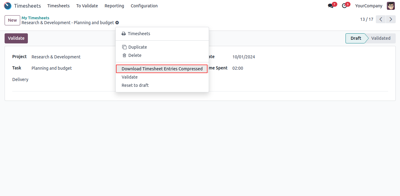 Compressed Timesheet Reports