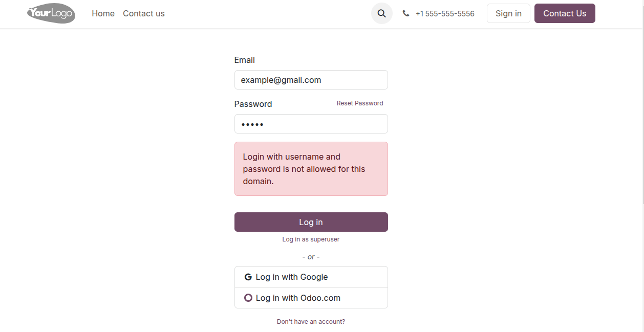 disable user login