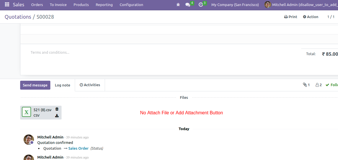 Disallow User to Add Attachment - 
        Disallow User to add Attachment
        Restrict user to add attachment in odoo
        Restrict user rights in odoo
        disallow user to upload attachment
        prevent user from attaching document
        attachment restriction for user
        restrict the attachment option
        block attachment option in odoo
        disable attachment in odoo chatter
        restrict adding attachment
        restrict users on odoo
        manage attachment rights in odoo
        attachment right manage in odoo
        odoo attachment field
        attachment in odoo
        attachment widget odoo
    